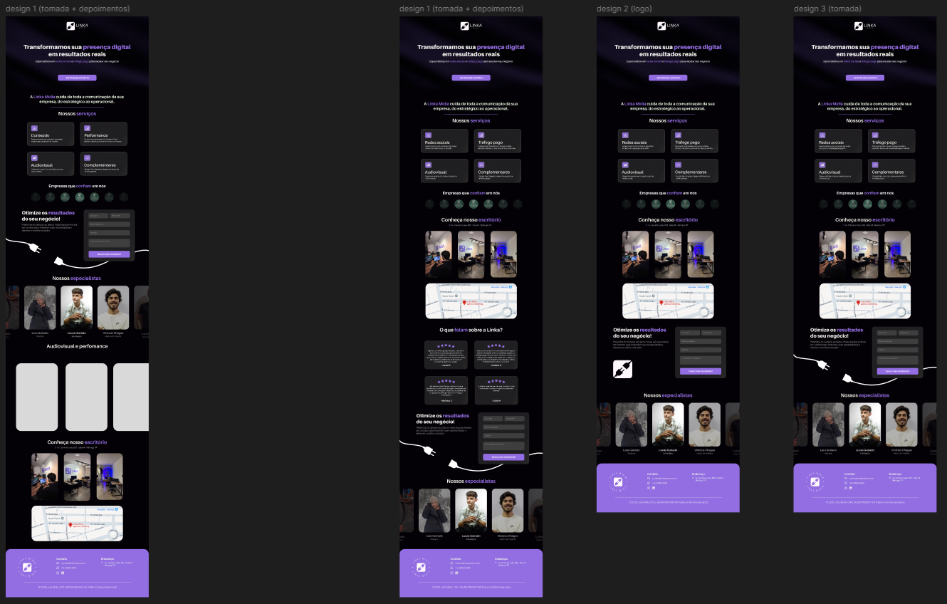 Landing Page Linka Mídia